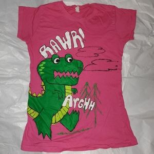 Pink Dinosoar T-shirt (adult XS / kids M)